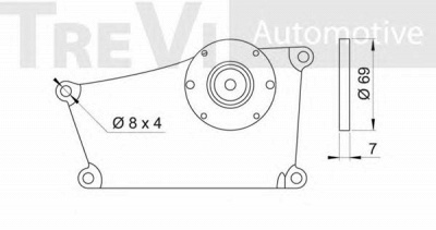 TREVI AUTOMOTIVE ta1821 -  Натяжная планка, поликлиновой ремень